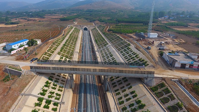 红土岭隧道出口路堑防护